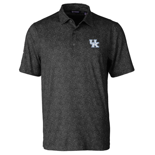 Men's Cutter & Buck Black Kentucky Wildcats Pike Constellation Print Stretch Polo
