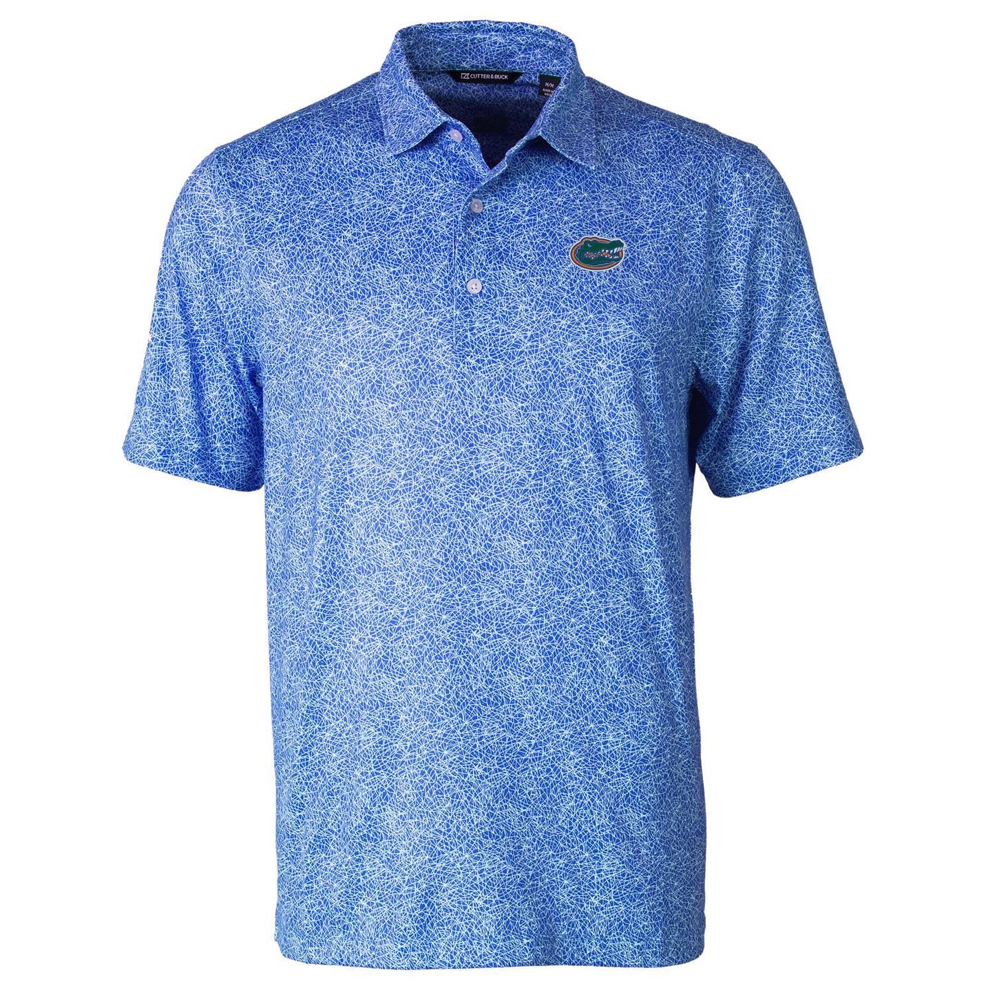 Men's Cutter & Buck Royal Florida Gators Pike Constellation Print Stretch Polo