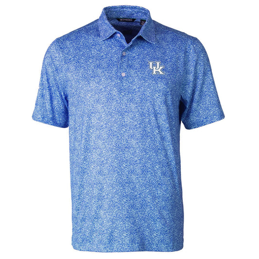 Men's Cutter & Buck Royal Kentucky Wildcats Pike Constellation Print Stretch Polo