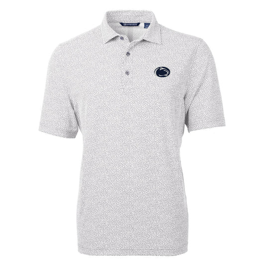 Men's Cutter & Buck Gray Penn State Nittany Lions Virtue Eco Pique Botanical Print Polo