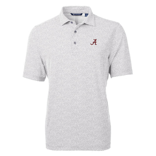 Men's Cutter & Buck Gray Alabama Crimson Tide Virtue Eco Pique Botanical Print Polo