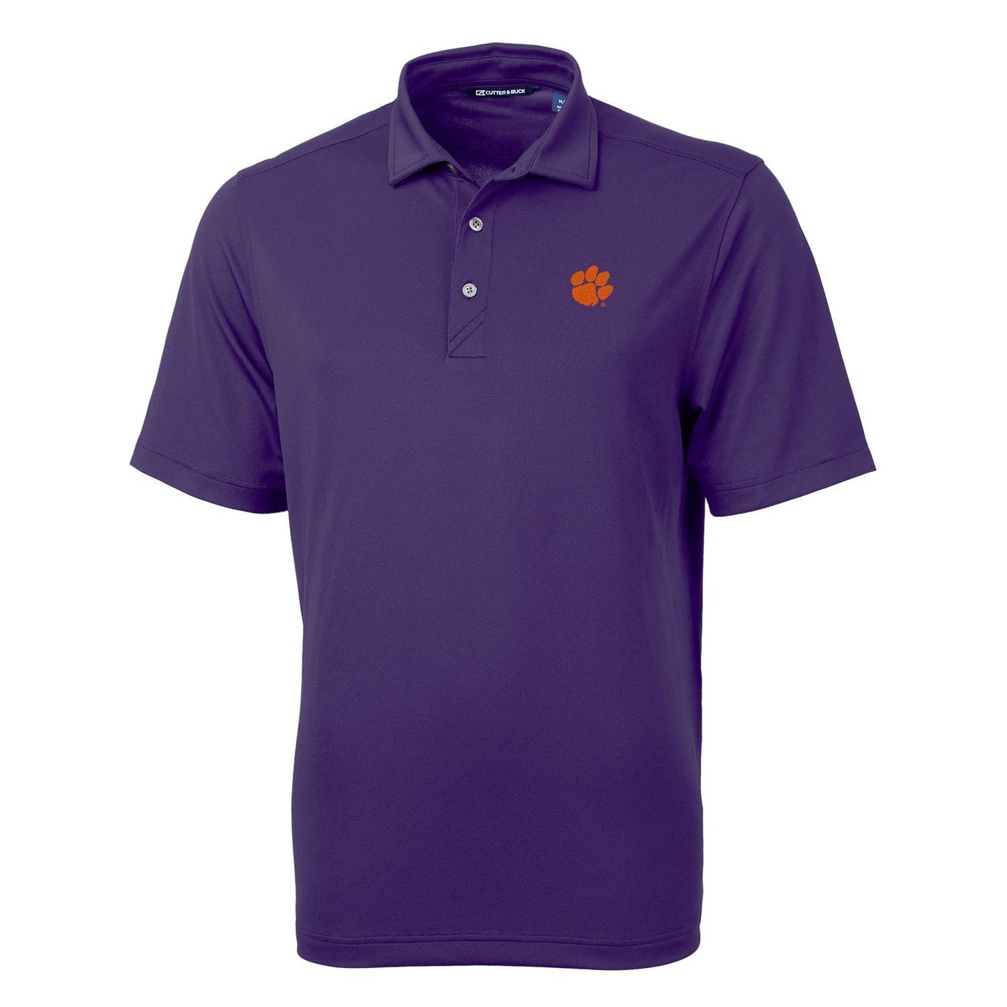 Men's Cutter & Buck Purple Clemson Tigers Virtue Eco Pique Recycled Polo