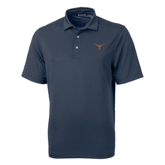 Men's Cutter & Buck Navy Texas Longhorns Virtue Eco Pique Recycled Polo