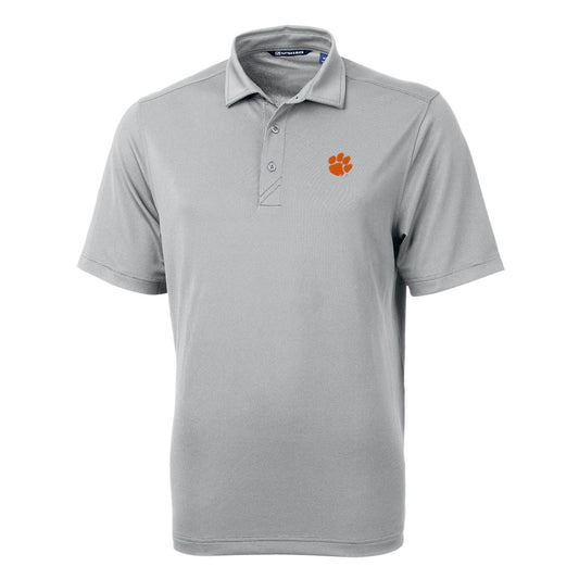 Men's Cutter & Buck Gray Clemson Tigers Virtue Eco Pique Recycled Polo