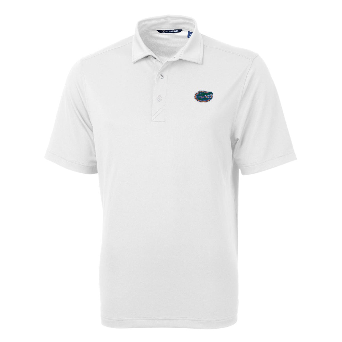Men's Cutter & Buck White Florida Gators Virtue Eco Pique Recycled Polo