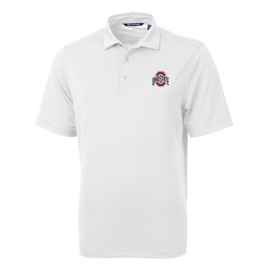 Men's Cutter & Buck White Ohio State Buckeyes Virtue Eco Pique Recycled Polo