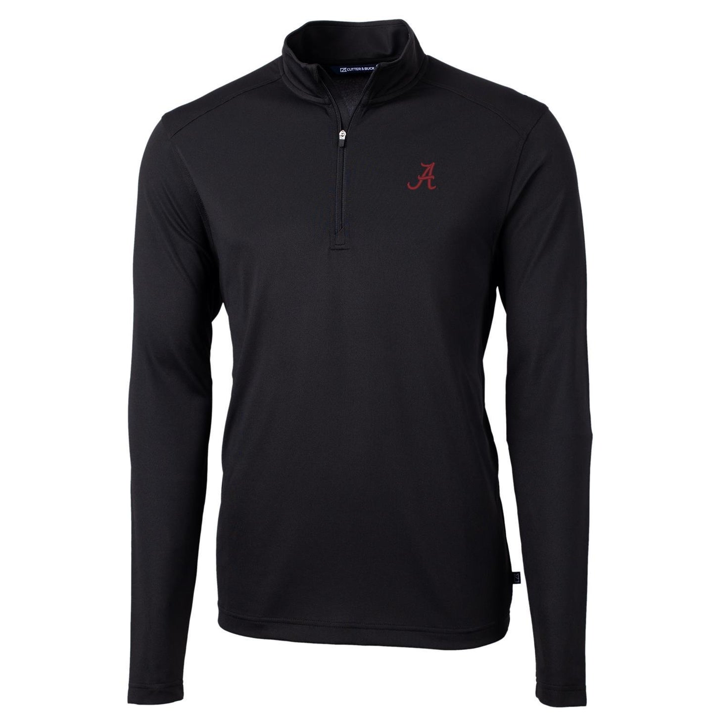 Men's Cutter & Buck Black Alabama Crimson Tide Virtue Eco Pique Recycled Quarter-Zip Jacket