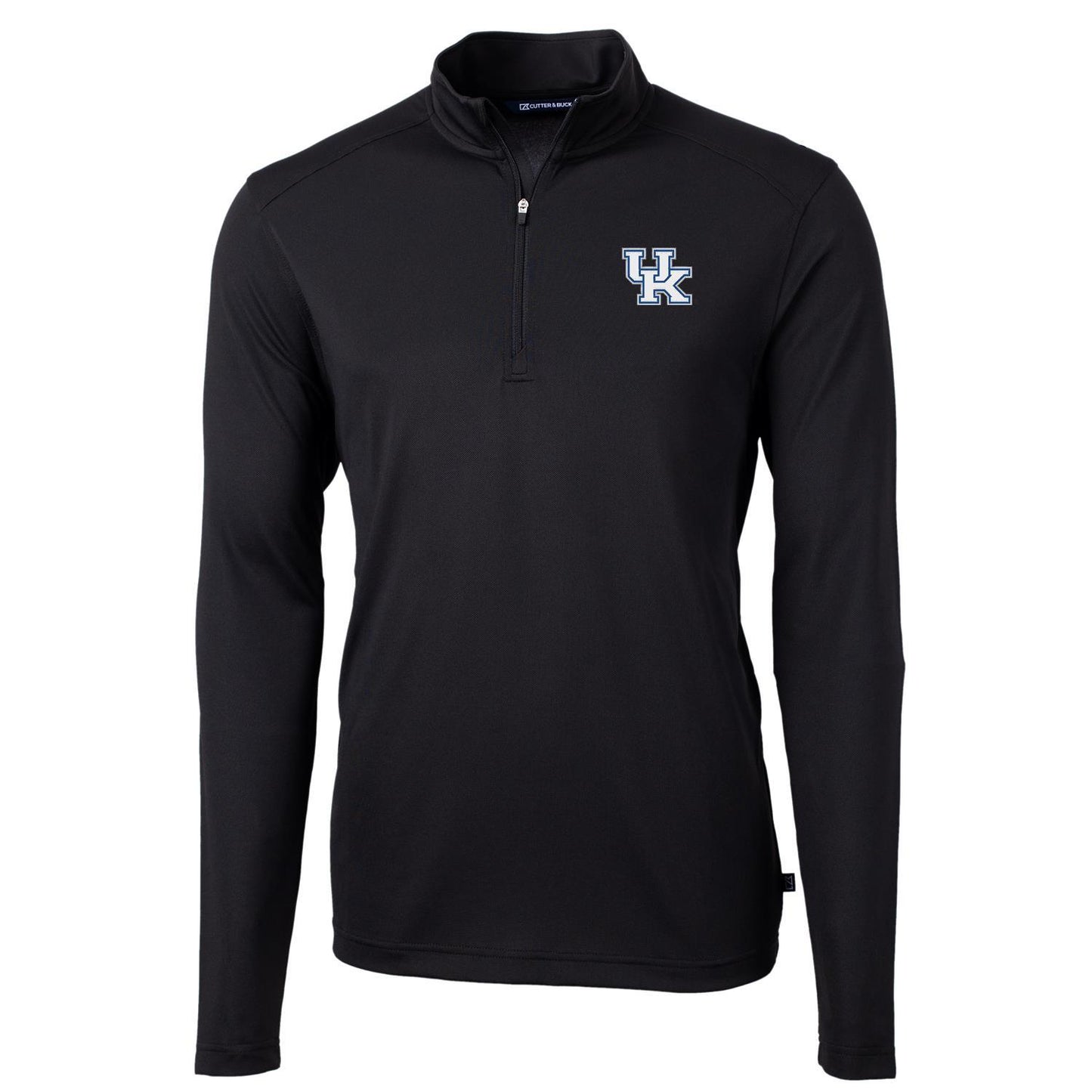 Men's Cutter & Buck Black Kentucky Wildcats Virtue Eco Pique Recycled Quarter-Zip Jacket