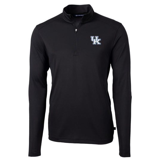 Men's Cutter & Buck Black Kentucky Wildcats Virtue Eco Pique Recycled Quarter-Zip Jacket