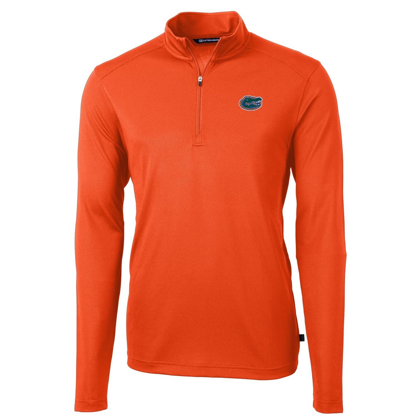 Men's Cutter & Buck Orange Florida Gators Virtue Eco Pique Recycled Quarter-Zip Jacket