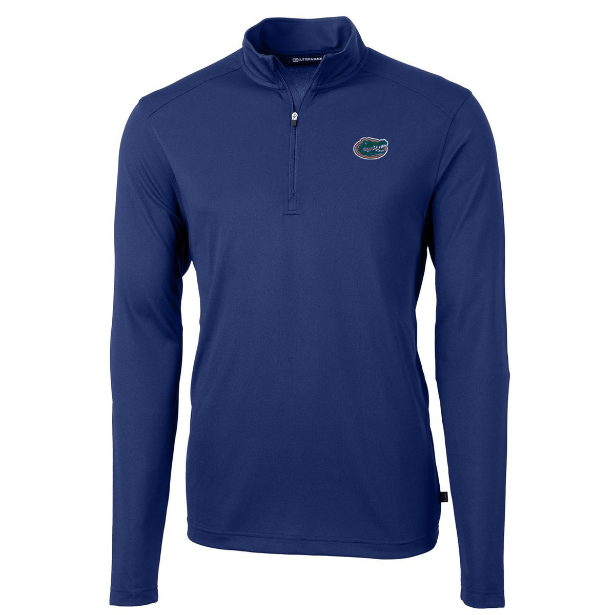 Men's Cutter & Buck Royal Florida Gators Virtue Eco Pique Recycled Quarter-Zip Jacket