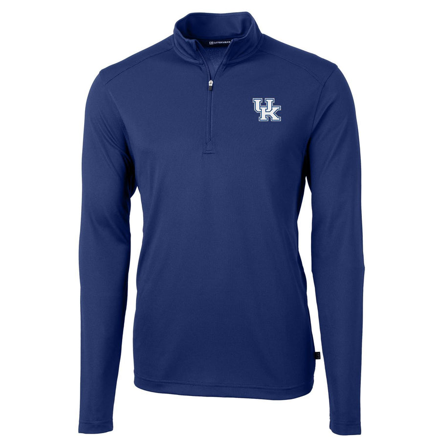 Men's Cutter & Buck Royal Kentucky Wildcats Virtue Eco Pique Recycled Quarter-Zip Jacket