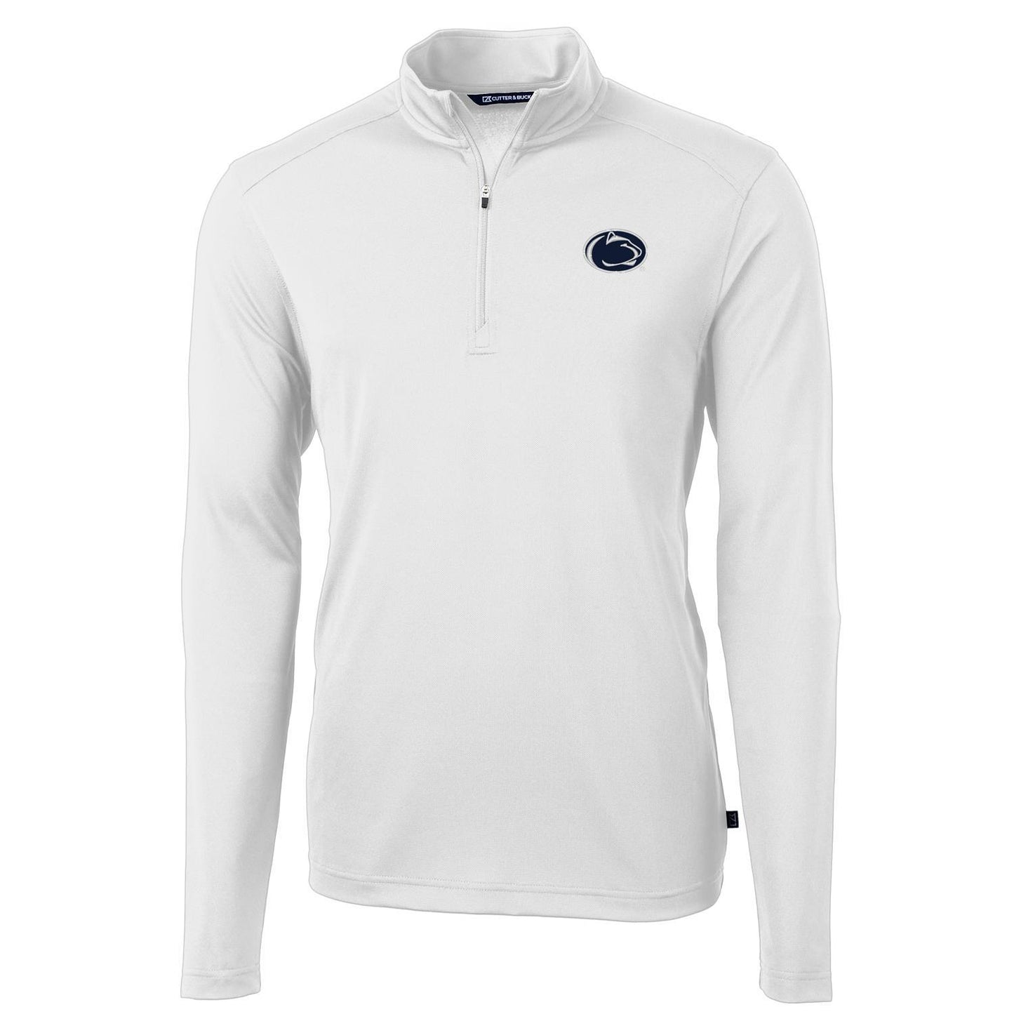 Men's Cutter & Buck White Penn State Nittany Lions Virtue Eco Pique Recycled Quarter-Zip Jacket