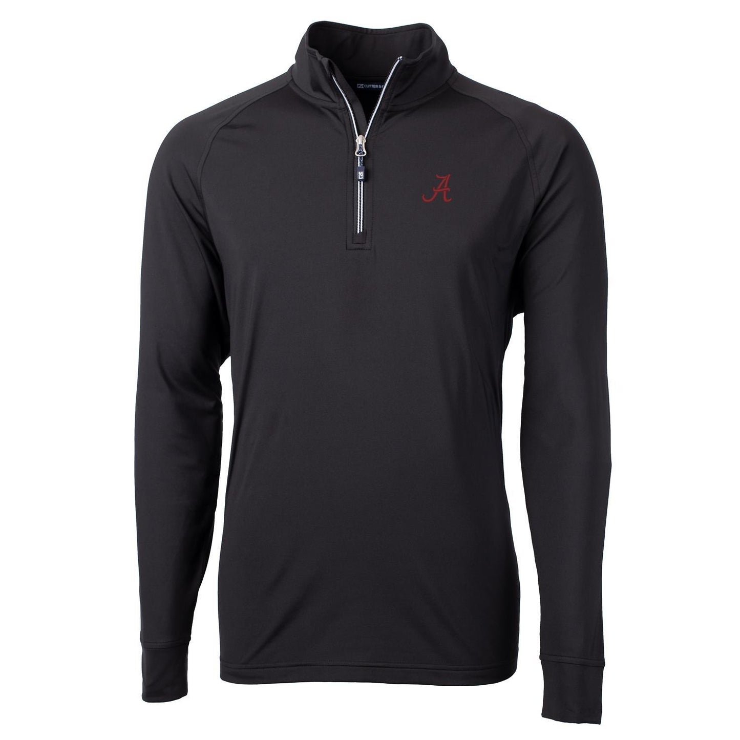 Men's Cutter & Buck Black Alabama Crimson Tide Big & Tall Adapt Eco Knit Quarter-Zip Pullover Jacket