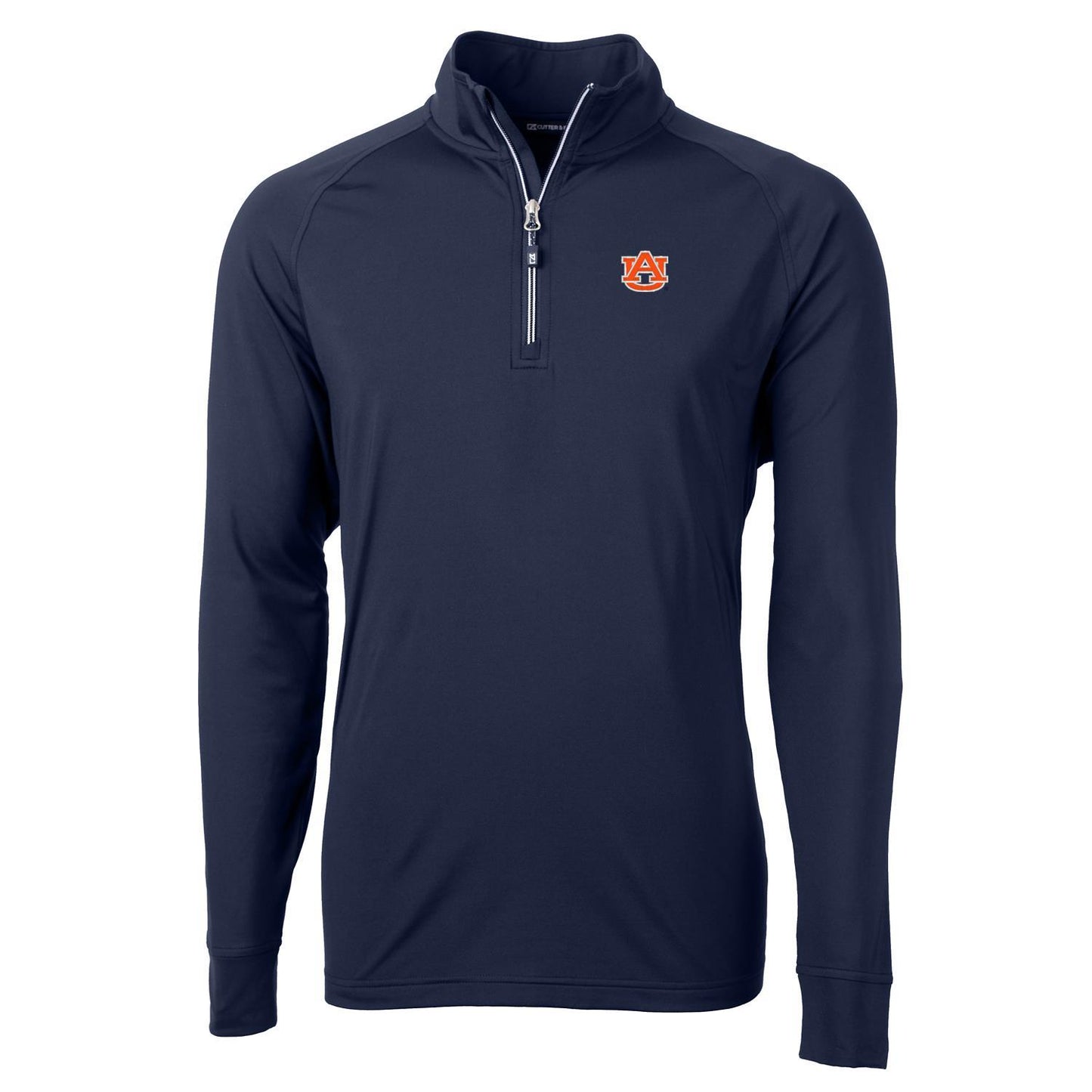 Men's Cutter & Buck Navy Auburn Tigers Big & Tall Adapt Eco Knit Quarter-Zip Pullover Jacket