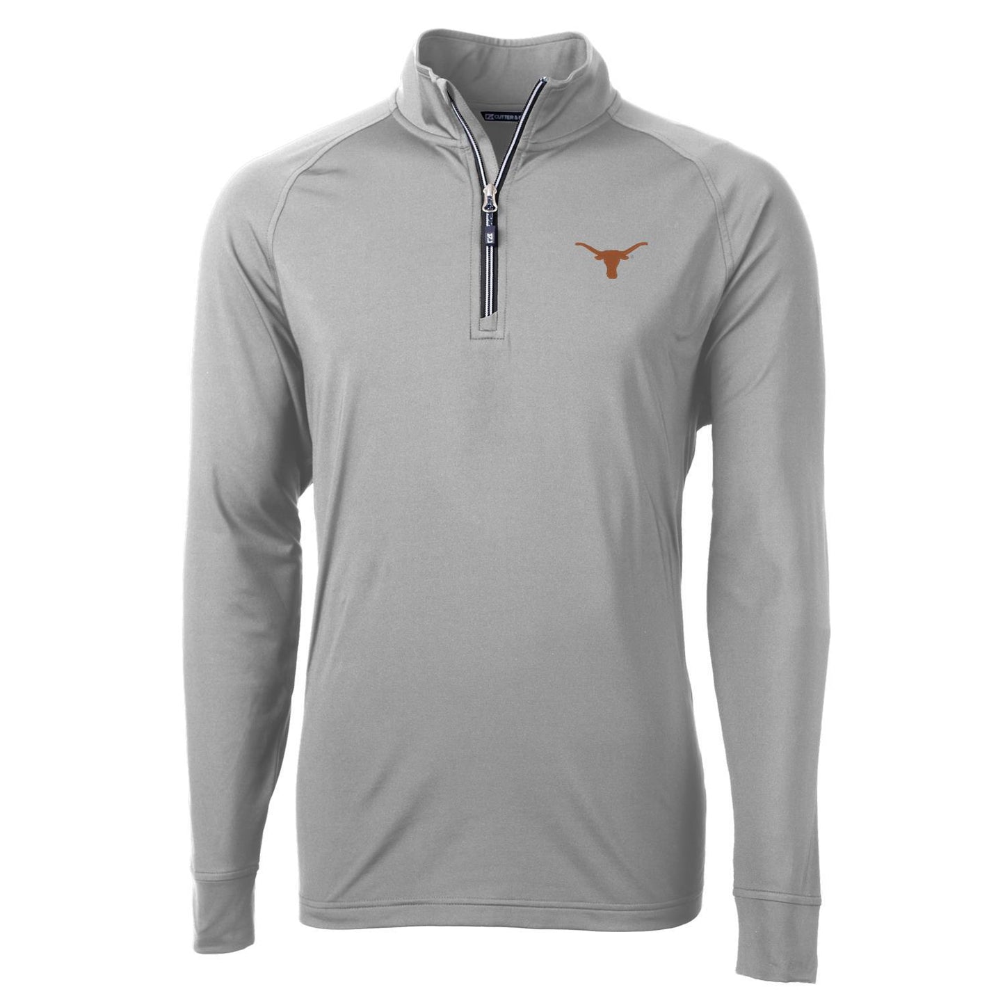 Men's Cutter & Buck Gray Texas Longhorns Big & Tall Adapt Eco Knit Quarter-Zip Pullover Jacket