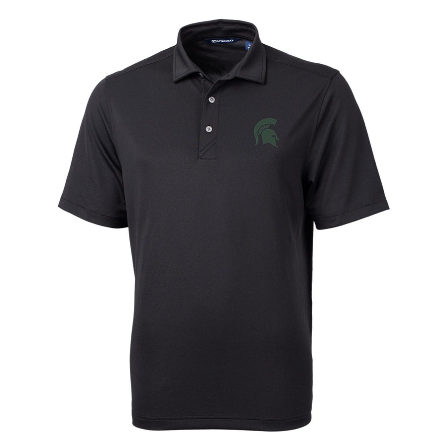 Men's Cutter & Buck Black Michigan State Spartans Big & Tall Virtue Eco Pique Recycled Polo