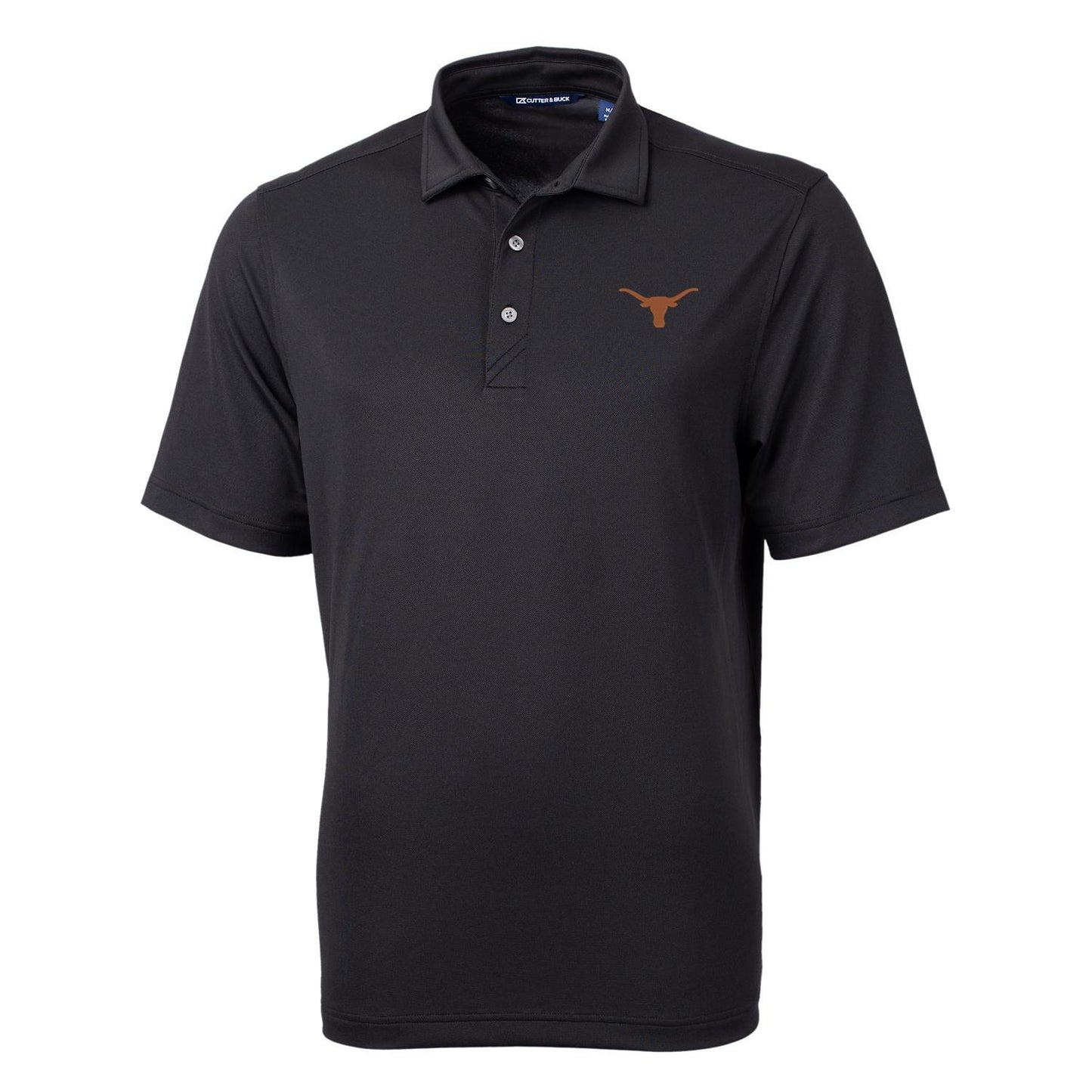 Men's Cutter & Buck Black Texas Longhorns Big & Tall Virtue Eco Pique Recycled Polo