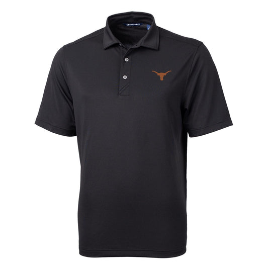 Men's Cutter & Buck Black Texas Longhorns Big & Tall Virtue Eco Pique Recycled Polo