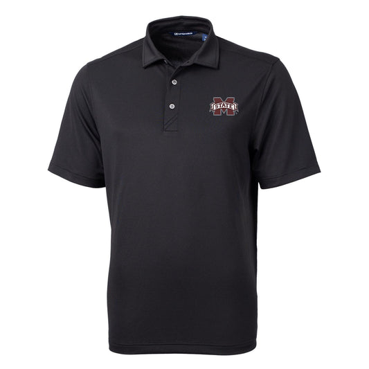 Men's Cutter & Buck Black Mississippi State Bulldogs Big & Tall Virtue Eco Pique Recycled Polo