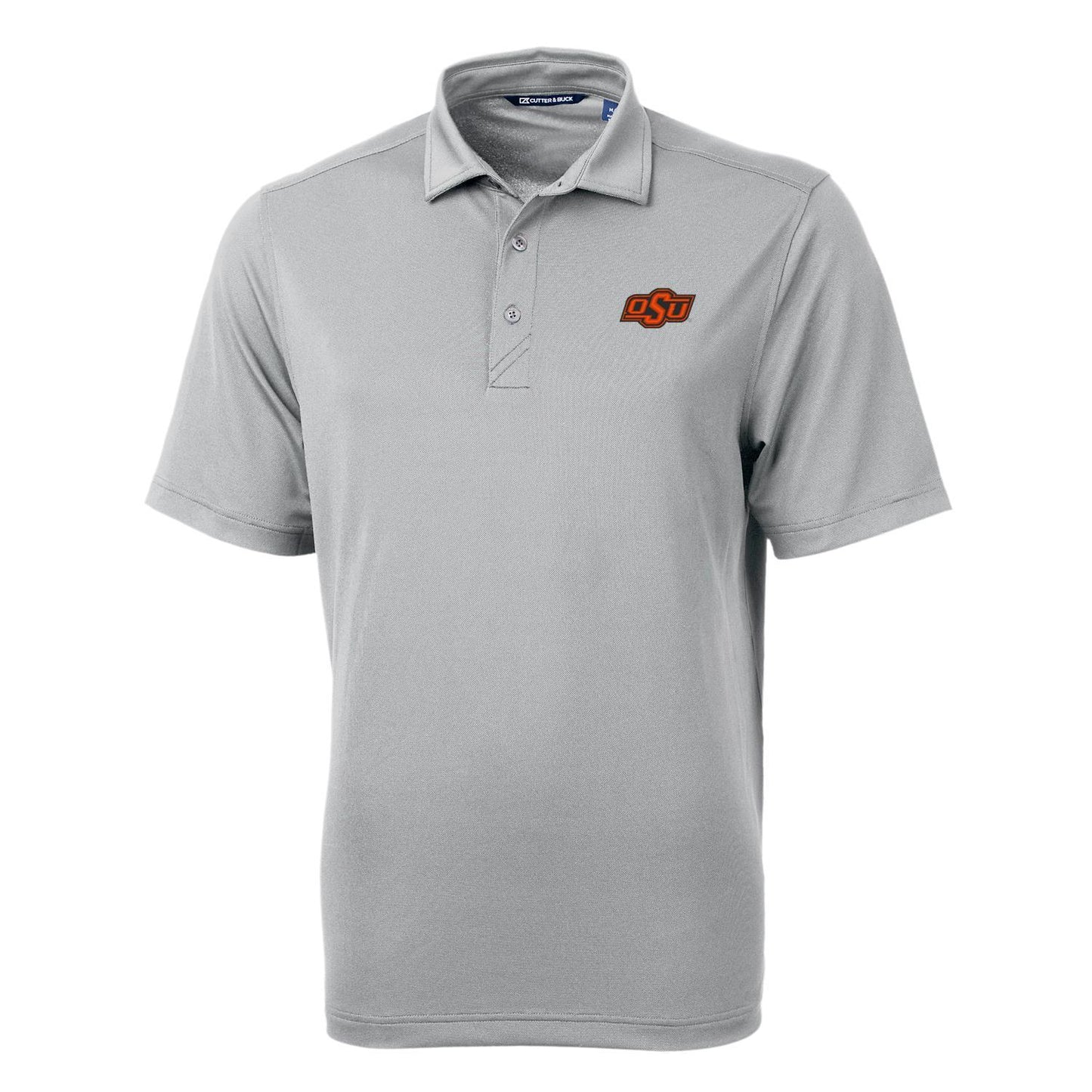 Men's Cutter & Buck Gray Oklahoma State Cowboys Big & Tall Virtue Eco Pique Recycled Polo
