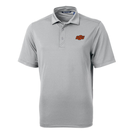 Men's Cutter & Buck Gray Oklahoma State Cowboys Big & Tall Virtue Eco Pique Recycled Polo