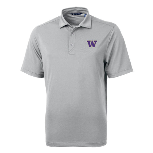 Men's Cutter & Buck Gray Washington Huskies Big & Tall Virtue Eco Pique Recycled Polo