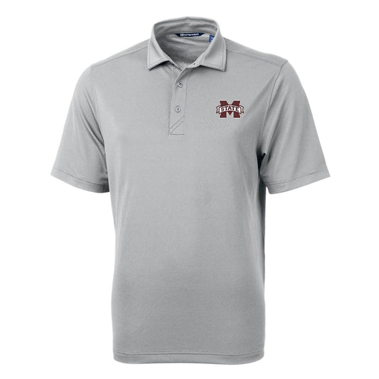 Men's Cutter & Buck Gray Mississippi State Bulldogs Big & Tall Virtue Eco Pique Recycled Polo