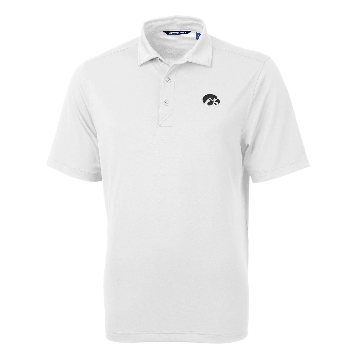 Men's Cutter & Buck White Iowa Hawkeyes Big & Tall Virtue Eco Pique Recycled Polo