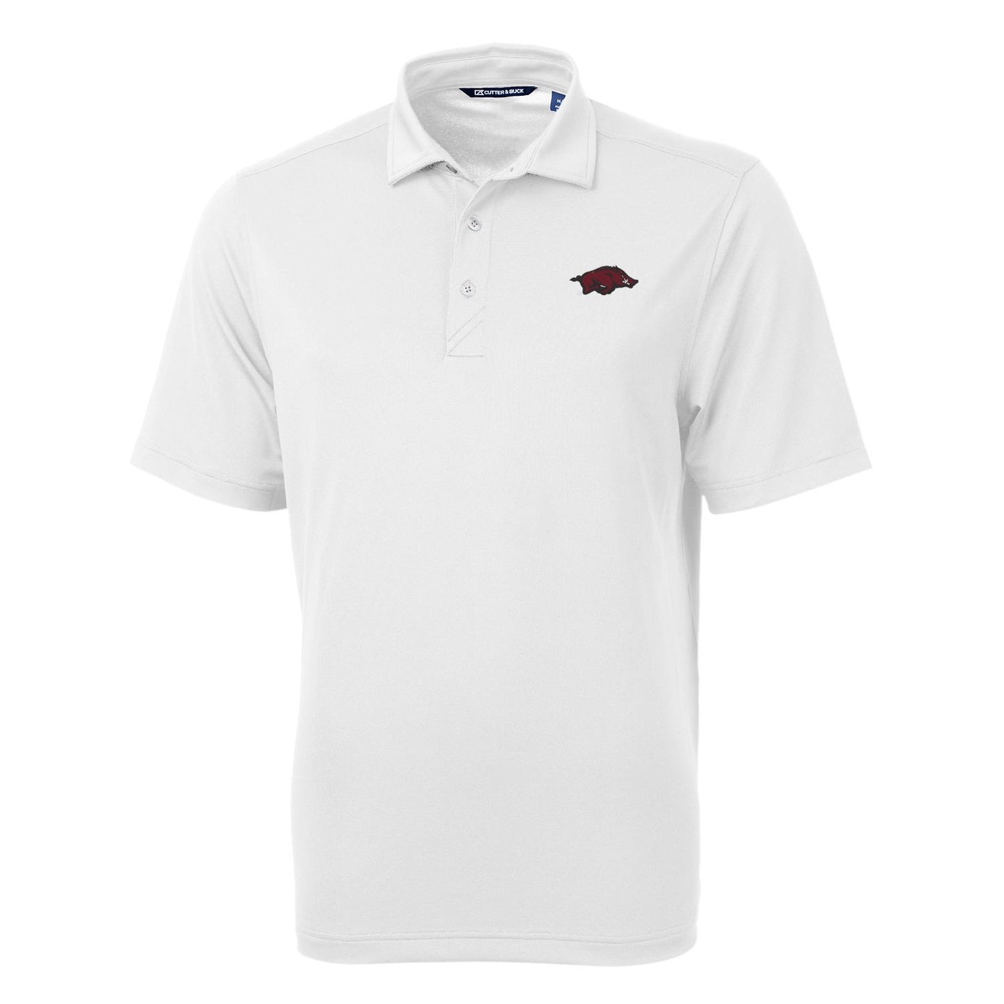 Men's Cutter & Buck White Arkansas Razorbacks Big & Tall Virtue Eco Pique Recycled Polo