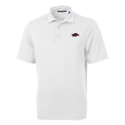 Men's Cutter & Buck White Arkansas Razorbacks Big & Tall Virtue Eco Pique Recycled Polo