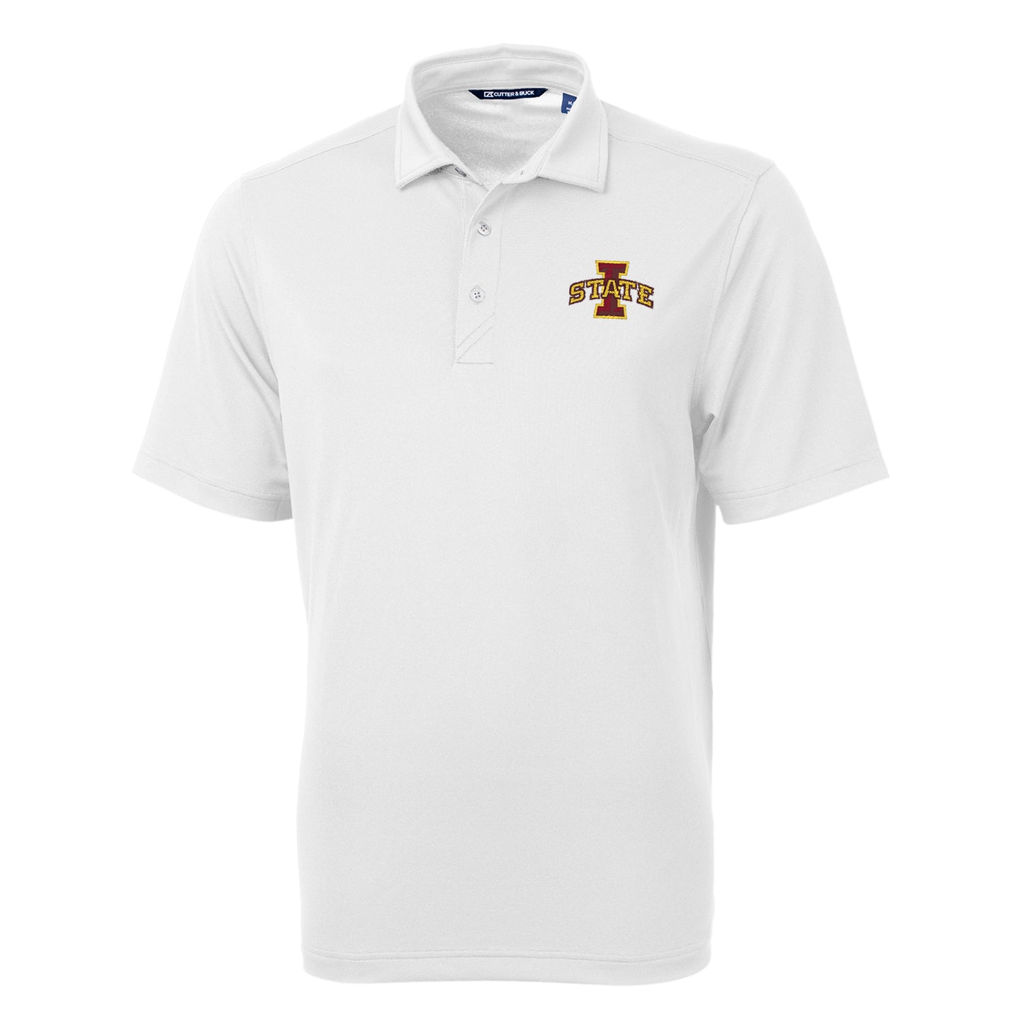 Men's Cutter & Buck White Iowa State Cyclones Big & Tall Virtue Eco Pique Recycled Polo