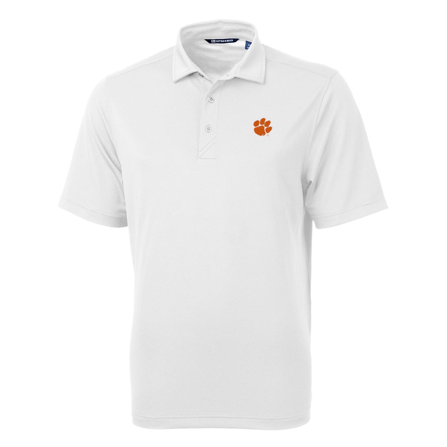 Men's Cutter & Buck White Clemson Tigers Big & Tall Virtue Eco Pique Recycled Polo