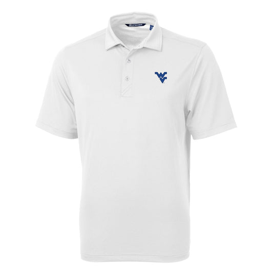 Men's Cutter & Buck White West Virginia Mountaineers Big & Tall Virtue Eco Pique Recycled Polo