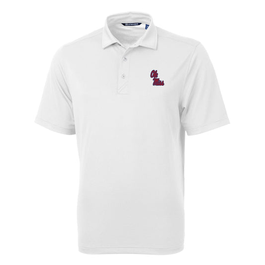 Men's Cutter & Buck White Ole Miss Rebels Big & Tall Virtue Eco Pique Recycled Polo