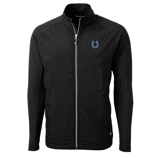 Men's Cutter & Buck Black Indianapolis Colts Adapt Eco Knit Full-Zip Jacket