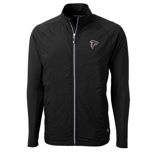 Men's Cutter & Buck Black Atlanta Falcons Adapt Eco Knit Full-Zip Jacket