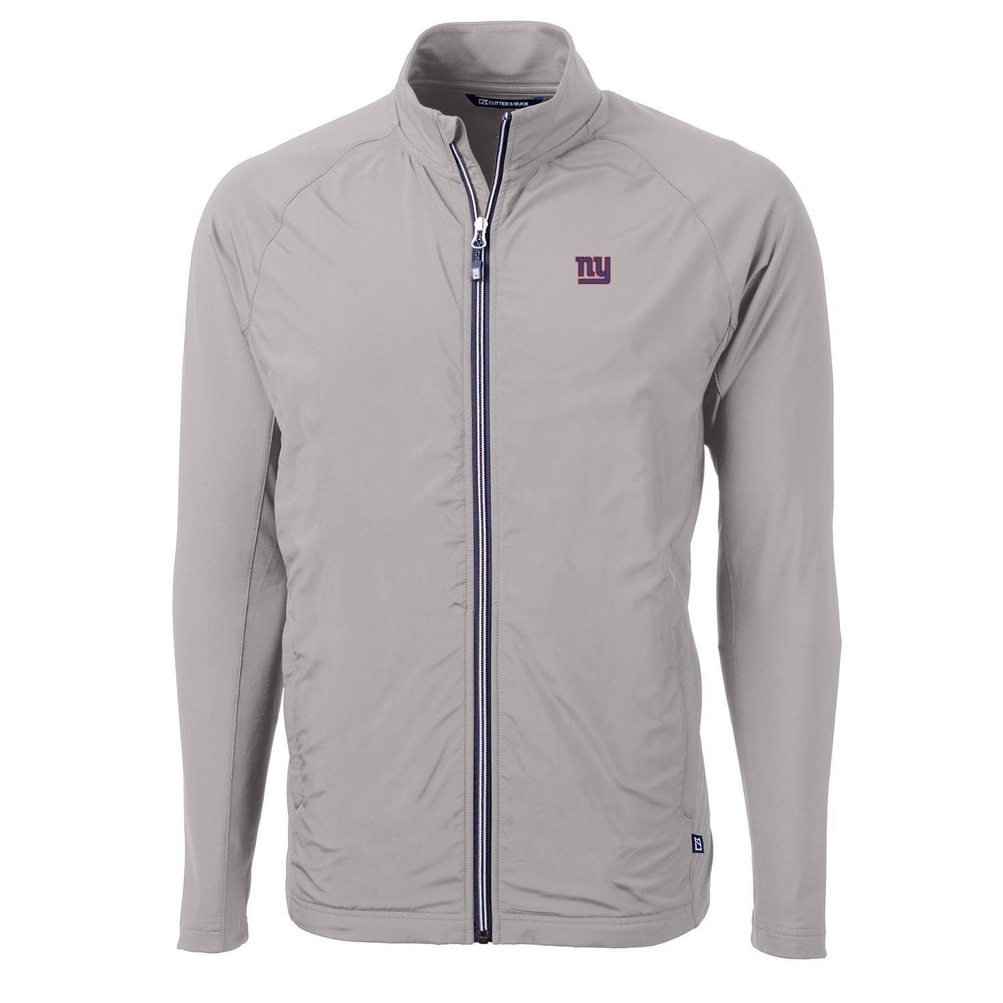 Men's Cutter & Buck Gray New York Giants Adapt Eco Knit Full-Zip Jacket