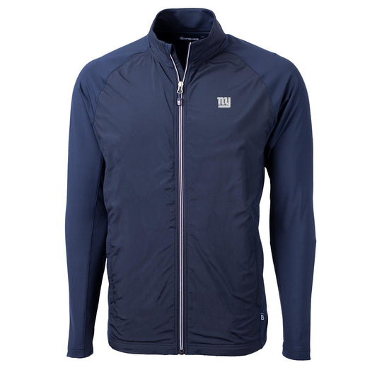 Men's Cutter & Buck Navy New York Giants Adapt Eco Knit Full-Zip Jacket