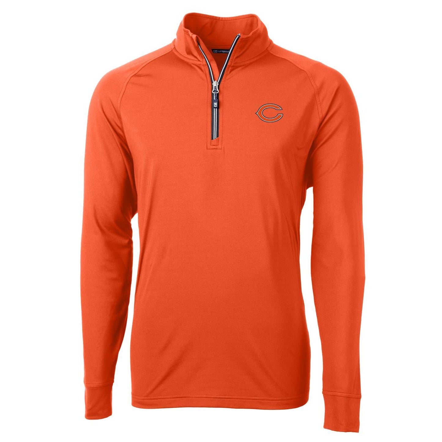 Men's Cutter & Buck Orange Chicago Bears Adapt Eco Knit Quarter-Zip Pullover Jacket