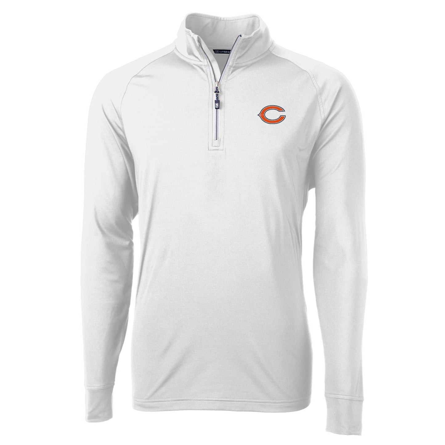 Men's Cutter & Buck White Chicago Bears Adapt Eco Knit Quarter-Zip Pullover Jacket