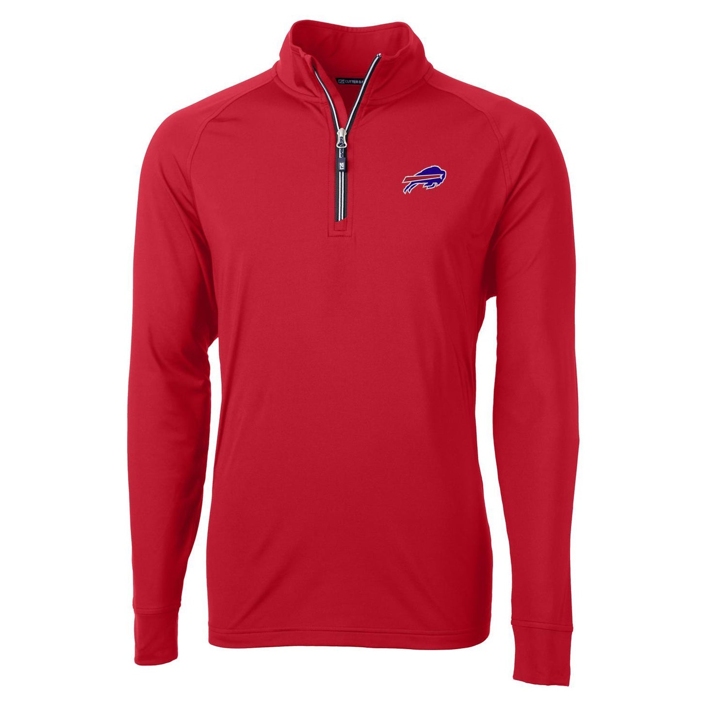 Men's Cutter & Buck Red Buffalo Bills Adapt Eco Knit Quarter-Zip Pullover Jacket