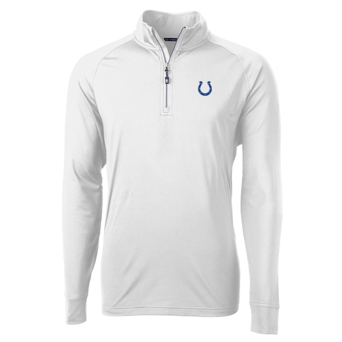 Men's Cutter & Buck White Indianapolis Colts Adapt Eco Knit Quarter-Zip Pullover Jacket