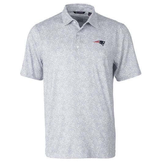 Men's Cutter & Buck Gray New England Patriots Pike Constellation Print Stretch Polo