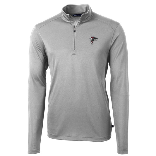 Men's Cutter & Buck Gray Atlanta Falcons Virtue Eco Pique Recycled Quarter-Zip Pullover Jacket