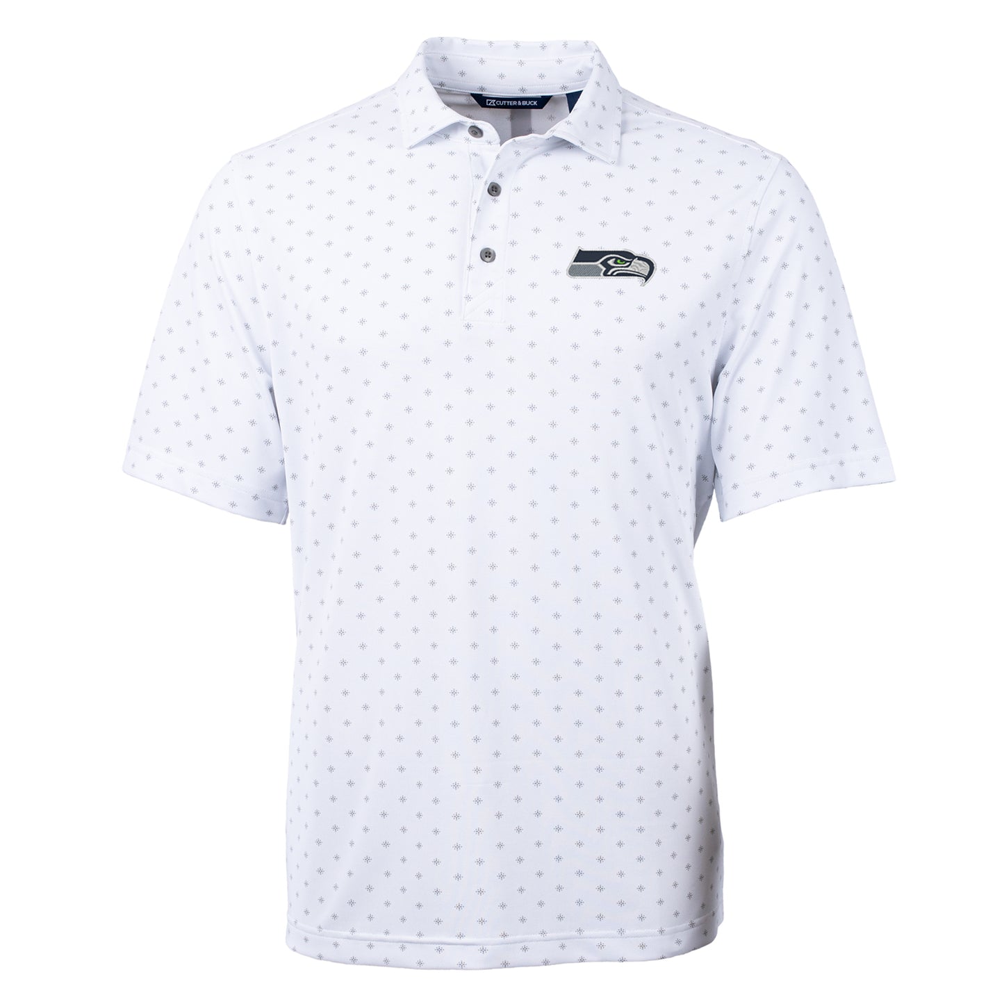 Men's Cutter & Buck White Seattle Seahawks Virtue Eco Pique Tile Print Polo