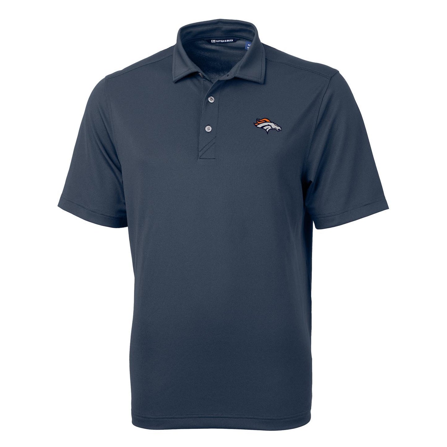 Men's Cutter & Buck Navy Denver Broncos Virtue Eco Pique Recycled Polo