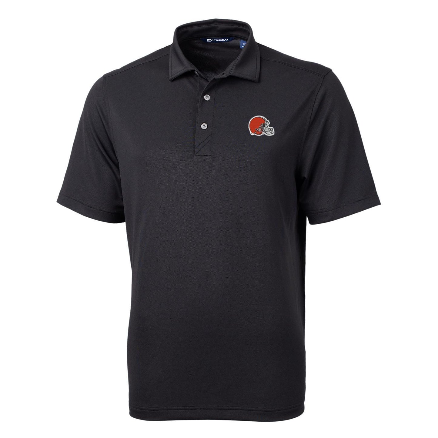 Men's Cutter & Buck Black Cleveland Browns Virtue Eco Pique Recycled Polo