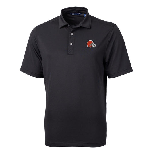 Men's Cutter & Buck Black Cleveland Browns Virtue Eco Pique Recycled Polo