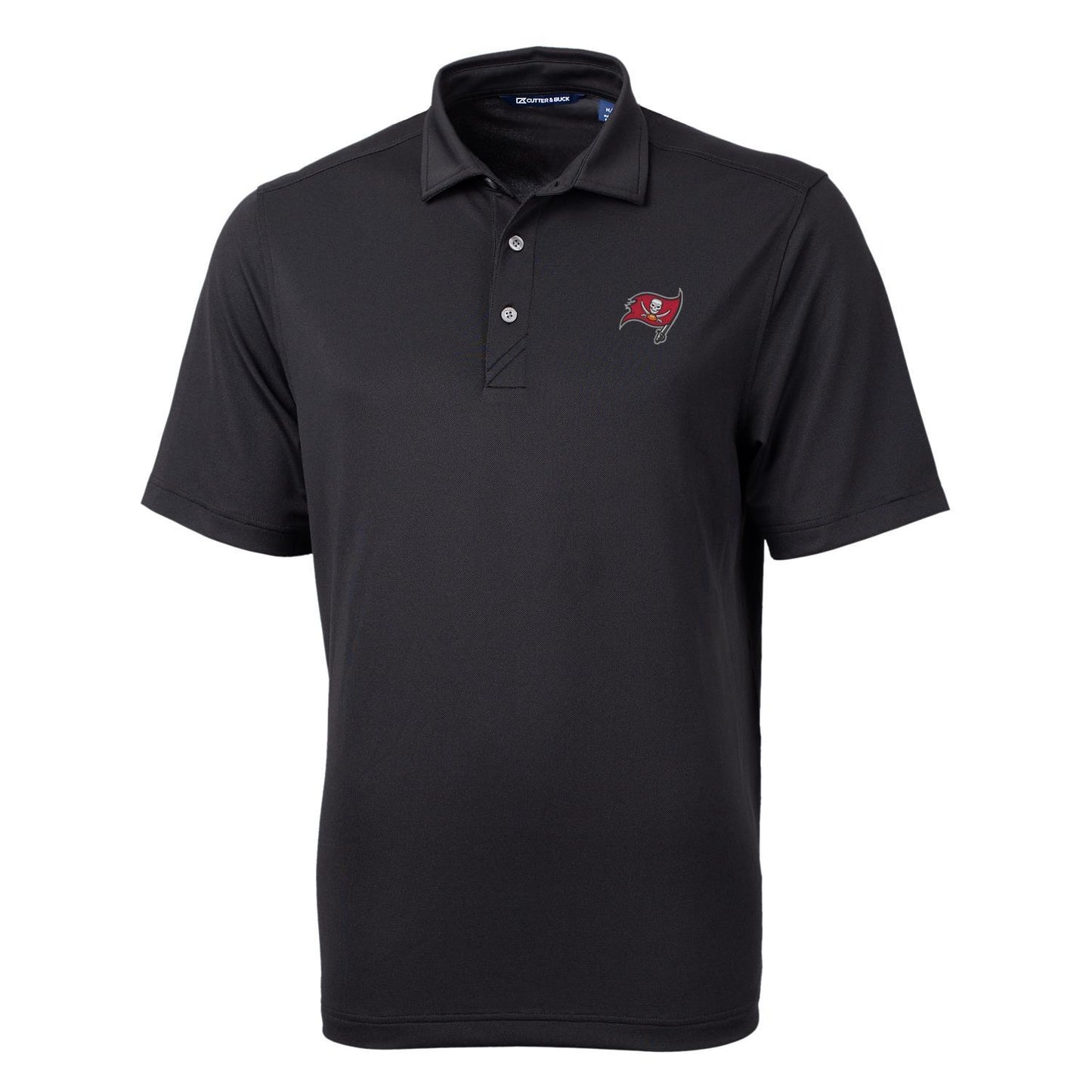 Men's Cutter & Buck Black Tampa Bay Buccaneers Virtue Eco Pique Recycled Polo